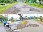 Banyaknya Lobang Dijalan Kota Argamakmur, Masyarakat Penguna Jalan Diminta Berhati-hati